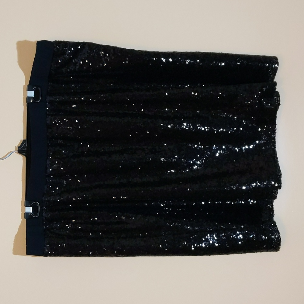 Joe Fresh| Black Circular Sequined Mini Skirt
